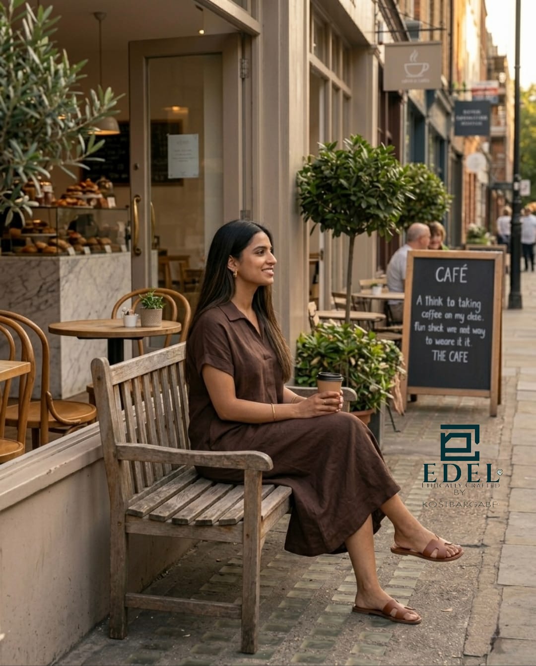 Brown Linen Dress