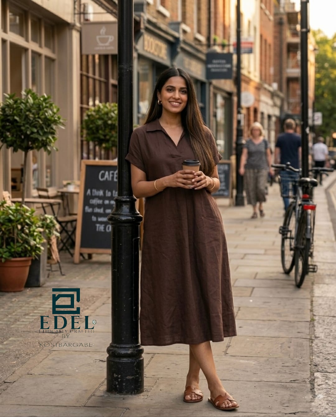 Brown Linen Dress