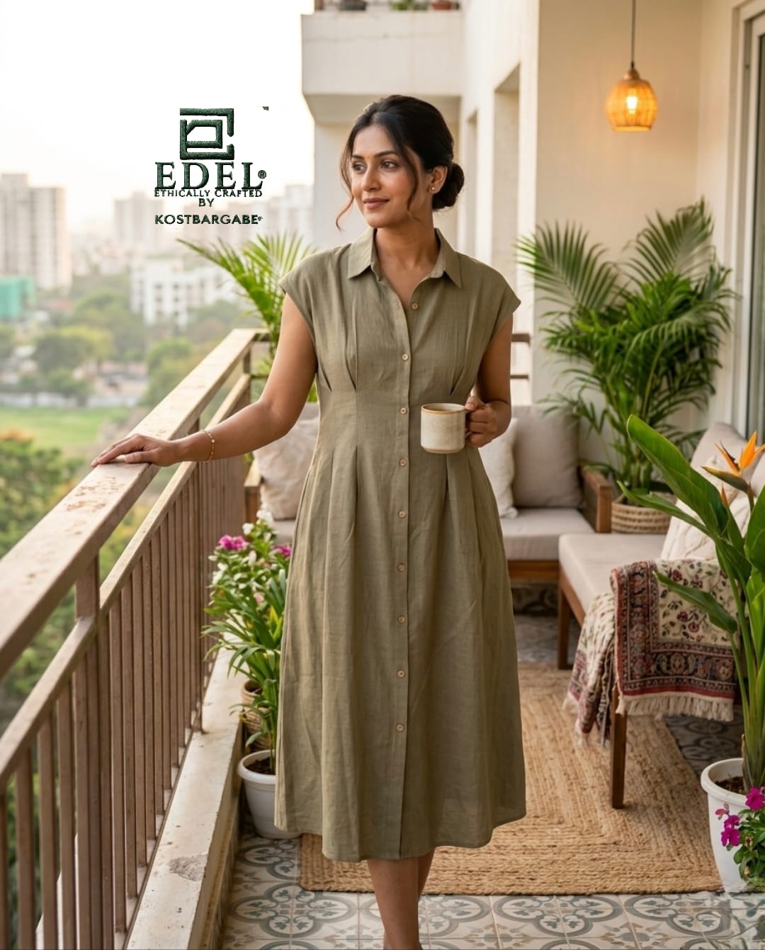 Green Linen Dress