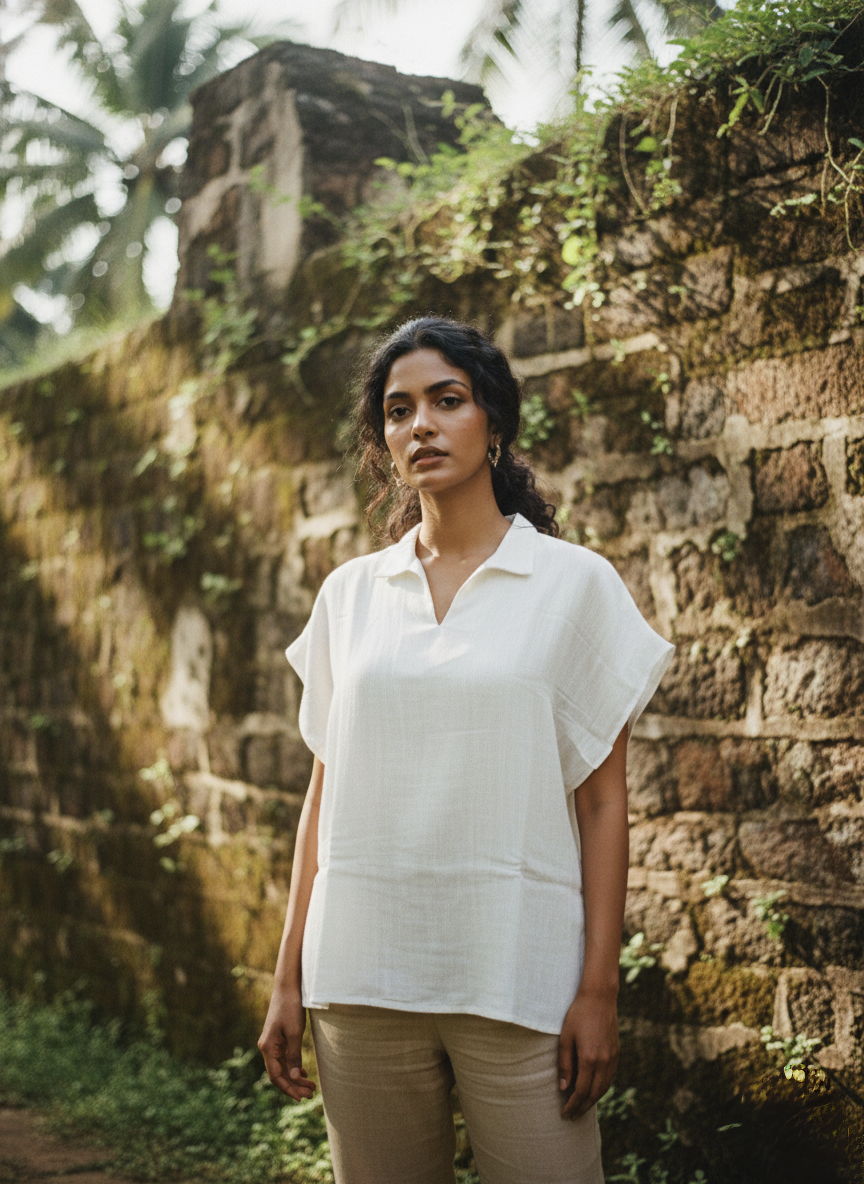 Ivory Ease Linen Top