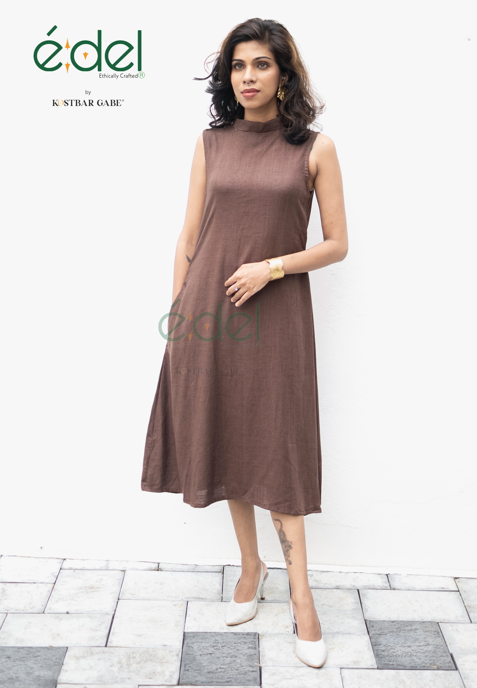 Cocoa Essence Midi Dress