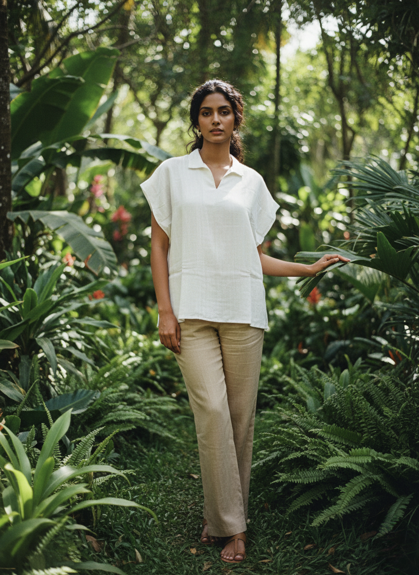 Ivory Ease Linen Top