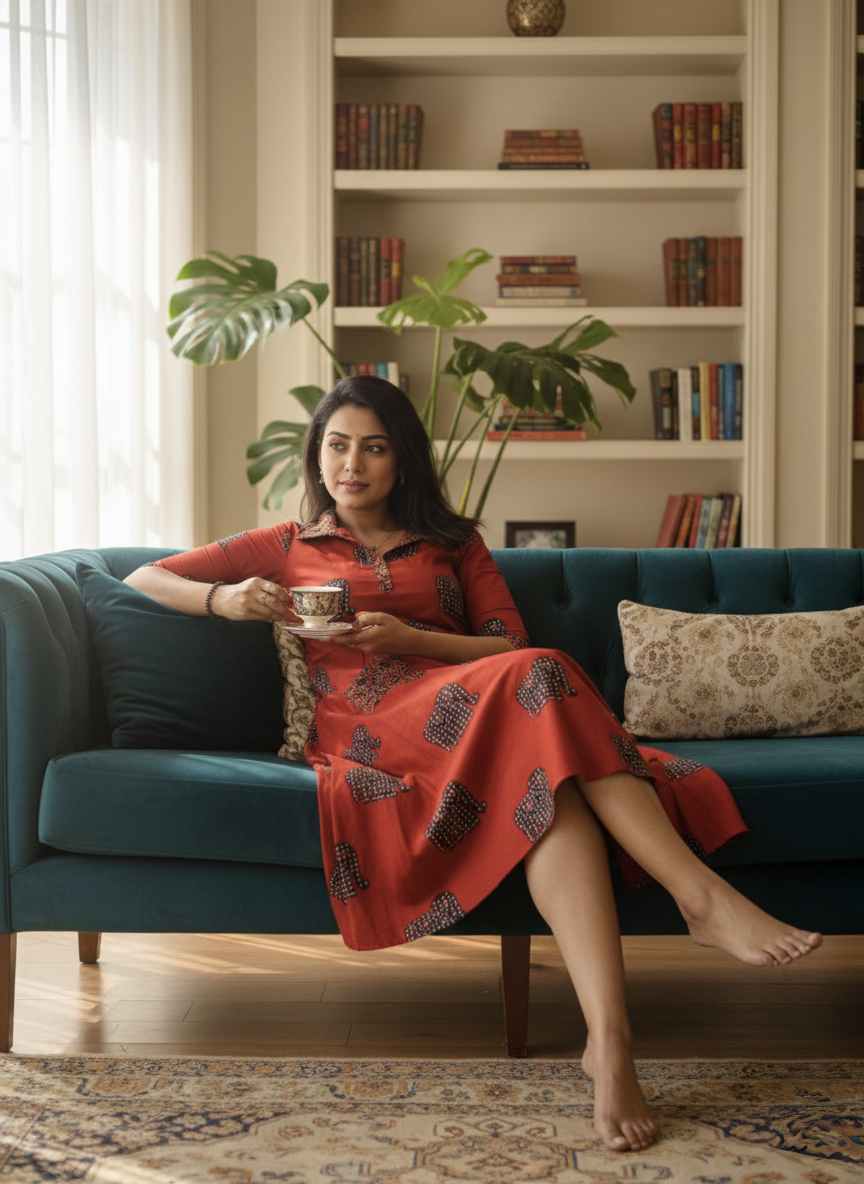 Rust Grove A-Line Dress