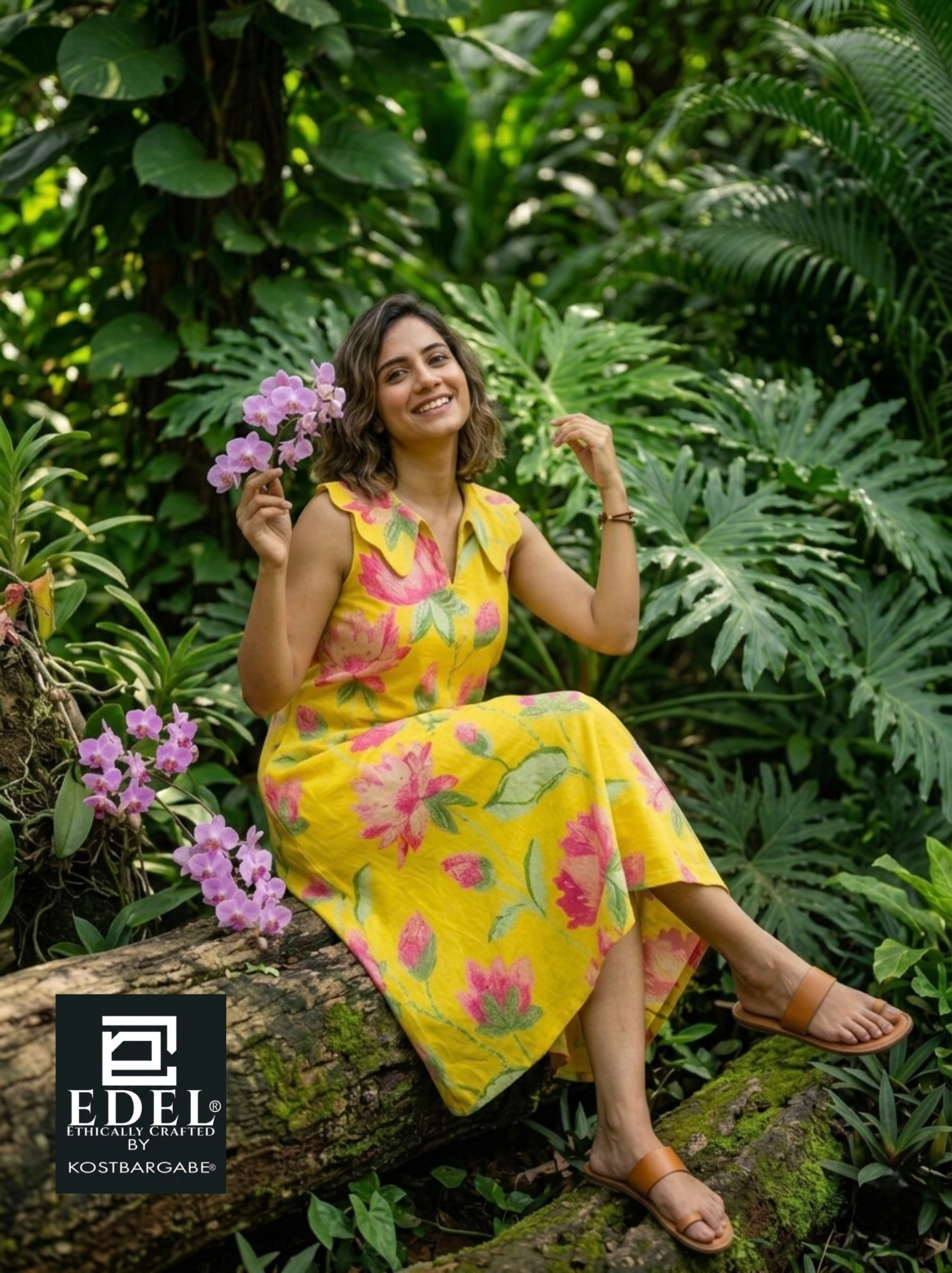 Yellow Bloom Midi Dress