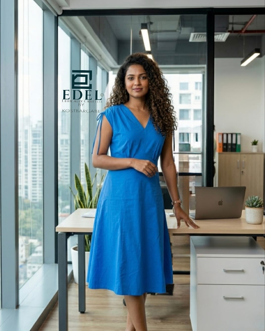 Blue Linen Dress