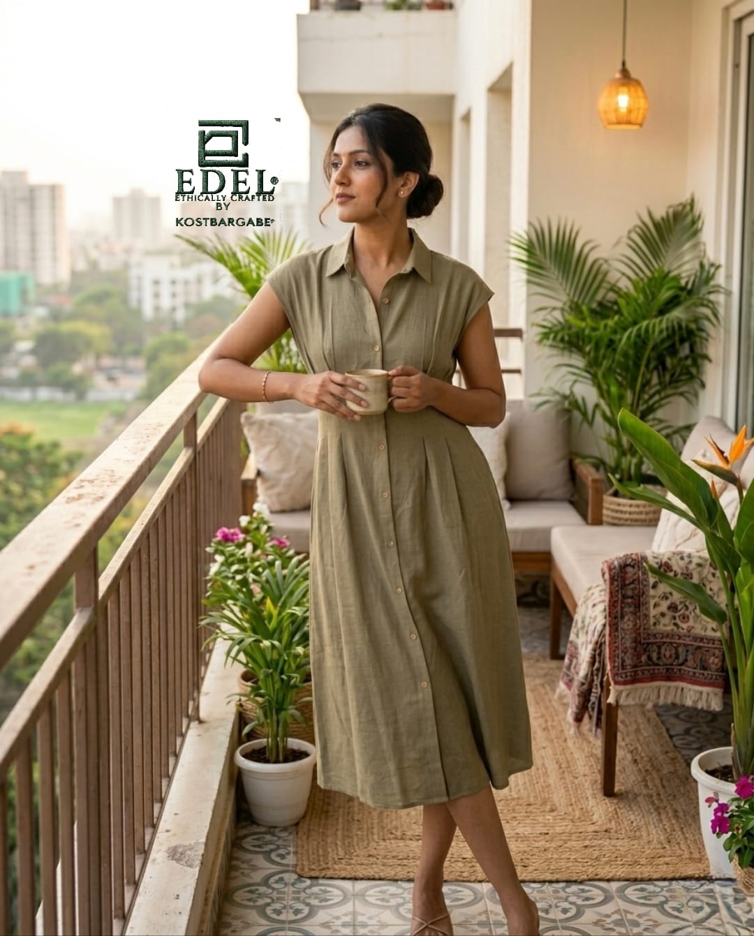 Green Linen Dress